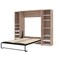 Bestar Cielo 99W Full Murphy Bed with 2 Narrow Shelving Units (98W), Rustic Brown & White 80896-000009 - alternate 7
